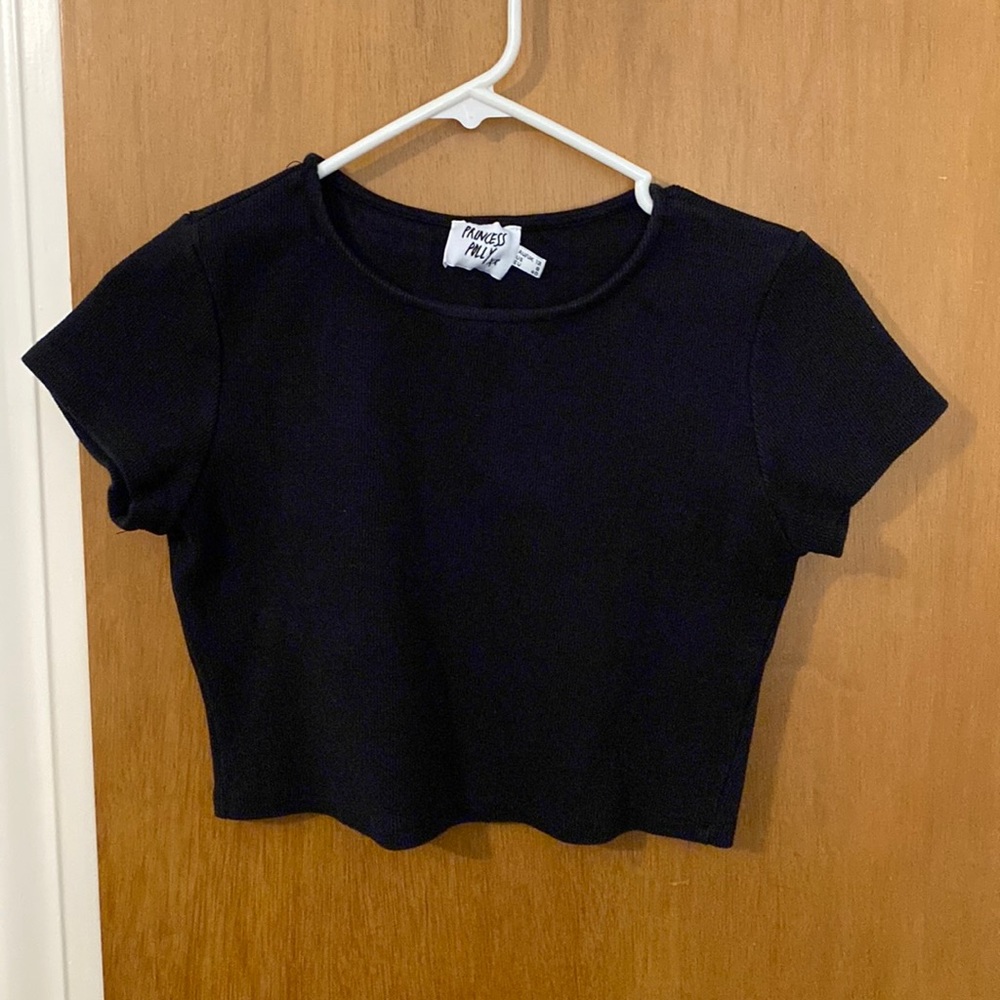 Princess Polly black ribbed crop top